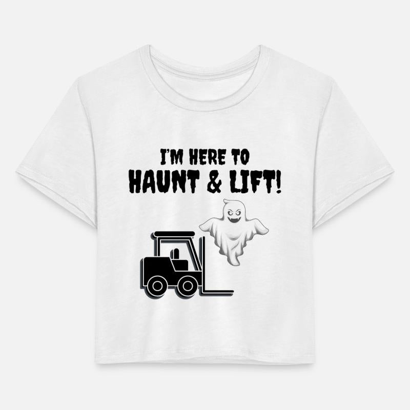 Halloween Ghost Forklift Operator Heavy Equipment