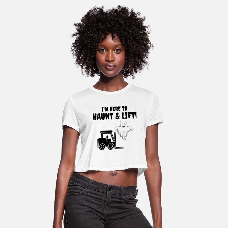 Halloween Ghost Forklift Operator Heavy Equipment