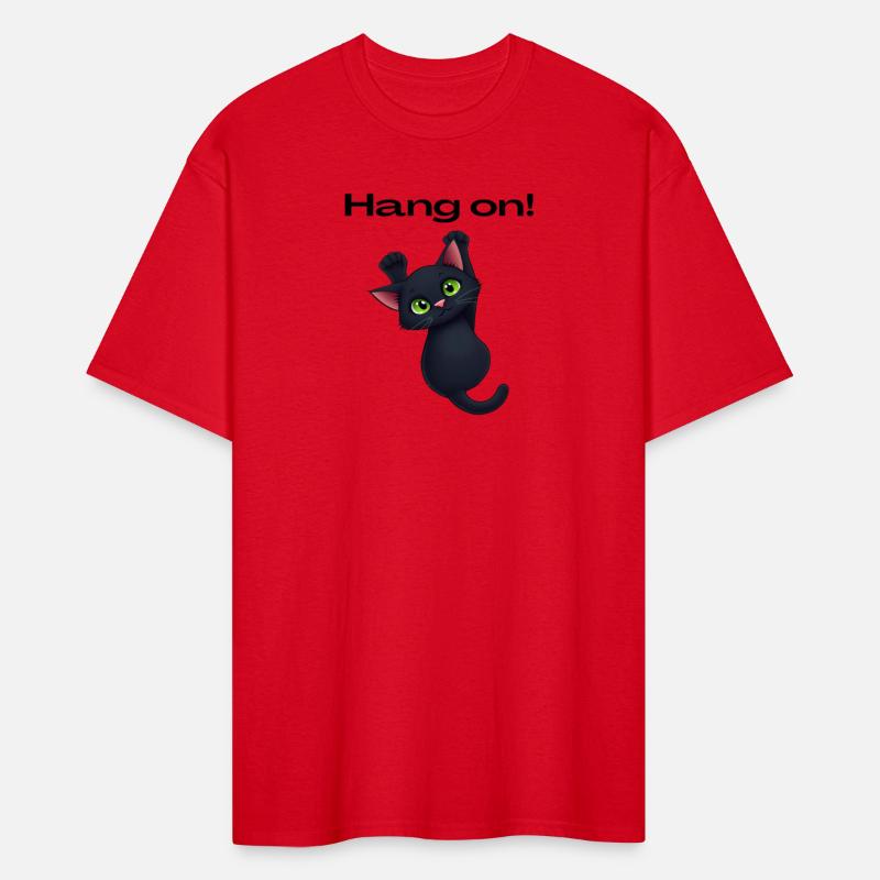 Hang on! funny black cat shirt