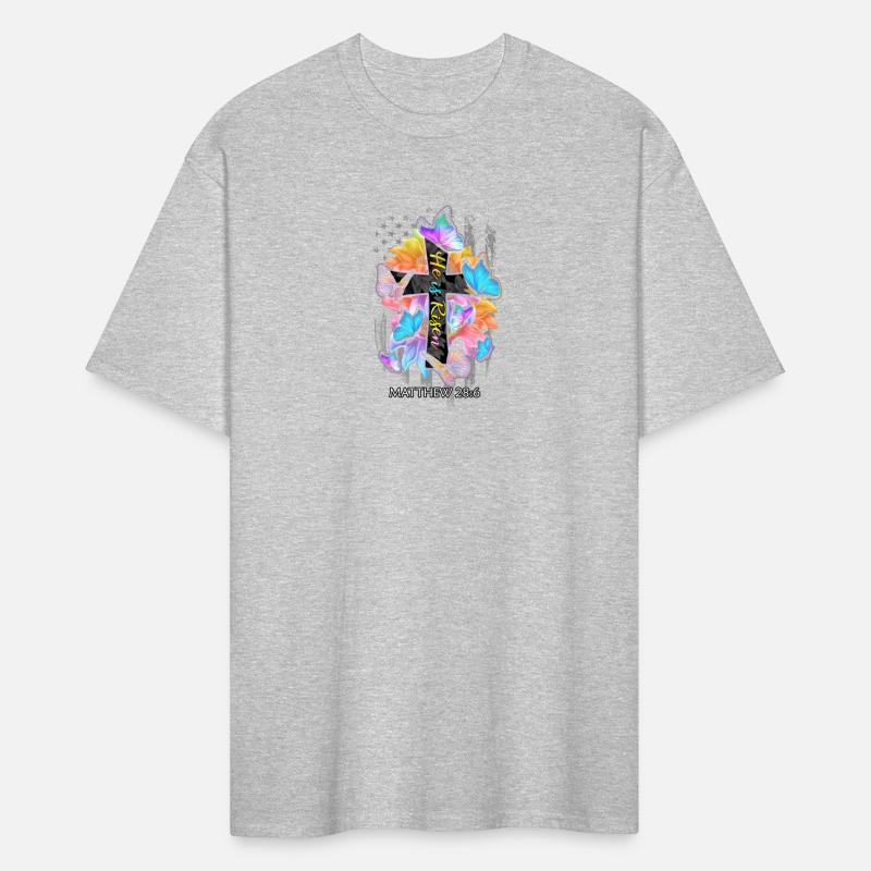 He Is Risen Jesus Christian Cross Butterfly Americ