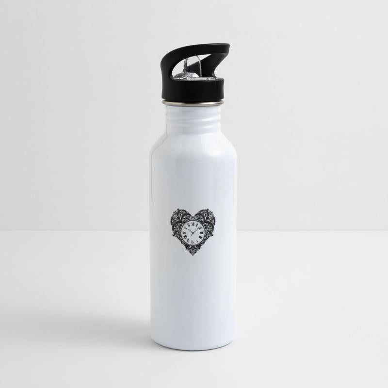 Heart clock black and white