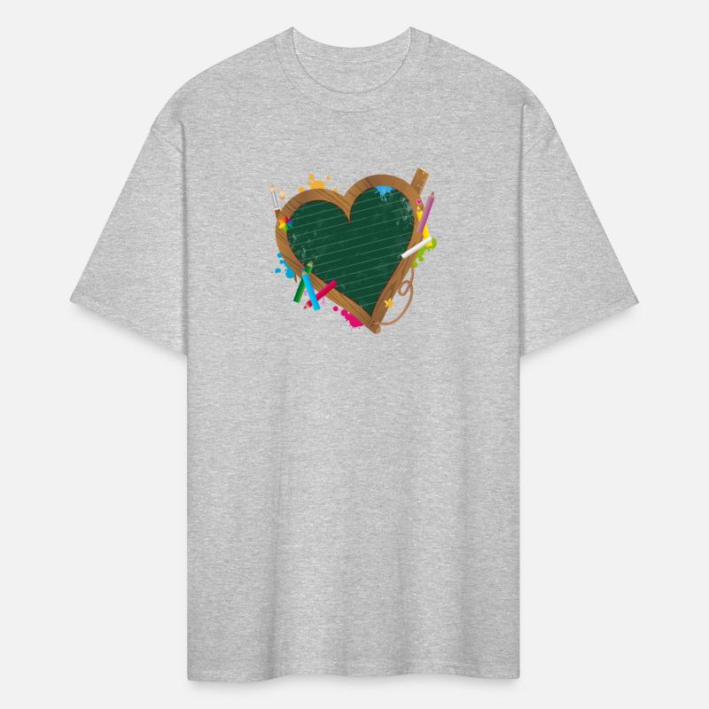 Heart shaped blackboard with school supplies