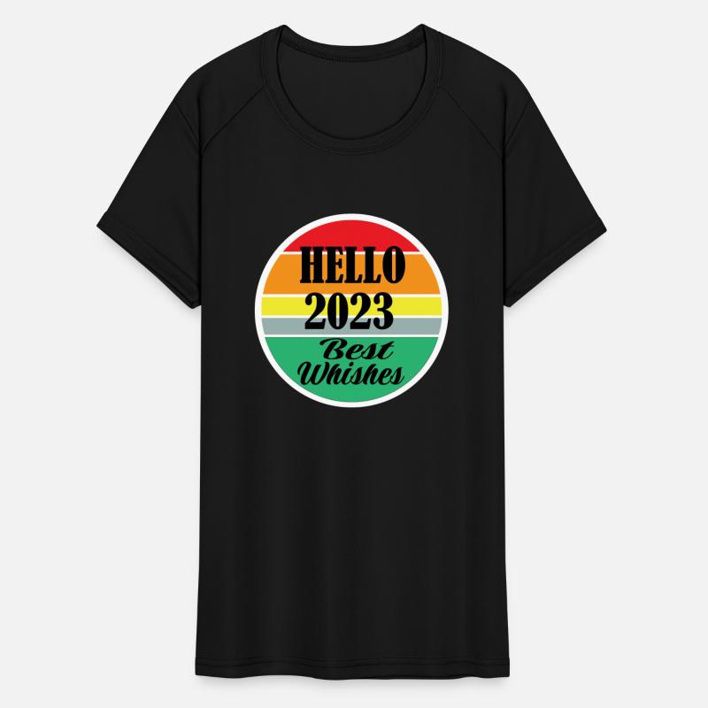 Hello 2023 Best Wishes New Year Rainbow Design