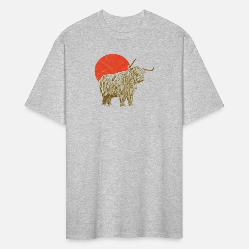 Highland Cattle Minimalist Scottish Sun