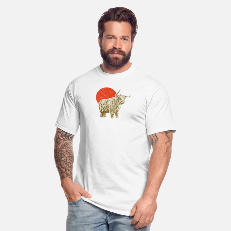 Highland Cattle Minimalist Scottish Sun