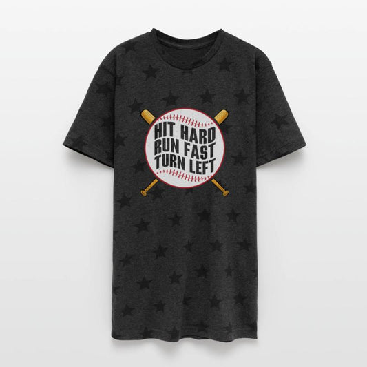 Hit Hard Run Fast Turn Left Sport Fan Baseball