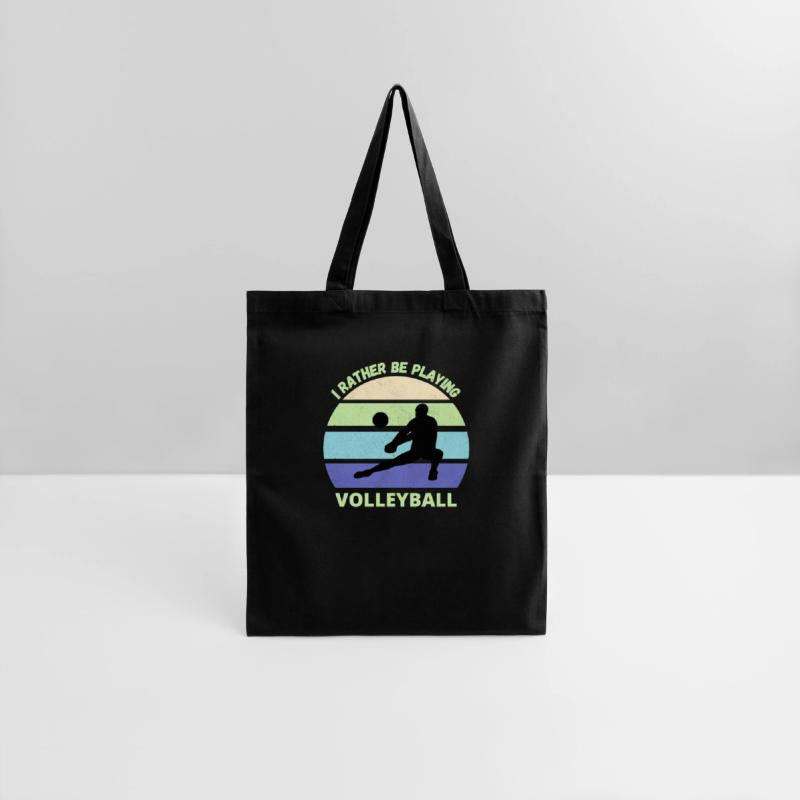 I rather be playing volleyball retro sunset