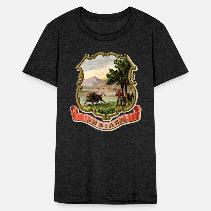 Indiana state coat of arms illustrated 1876