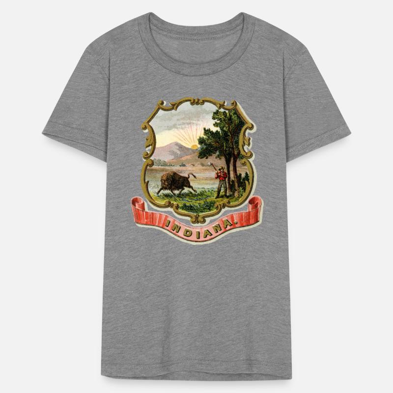 Indiana state coat of arms illustrated 1876