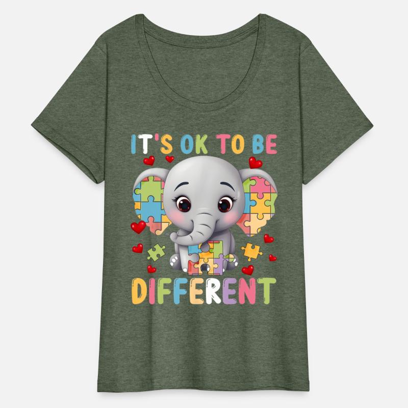 Its Ok To Be Different Cute Elephant Autism Awaren