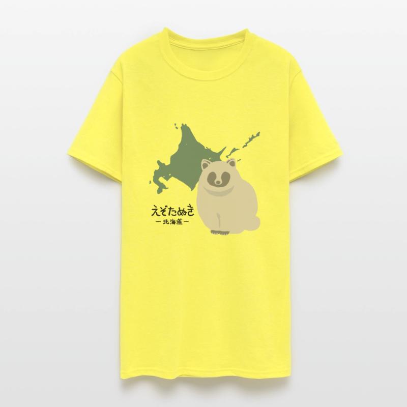Japanese popular animal "TANUKI" & HOKKAIDO map