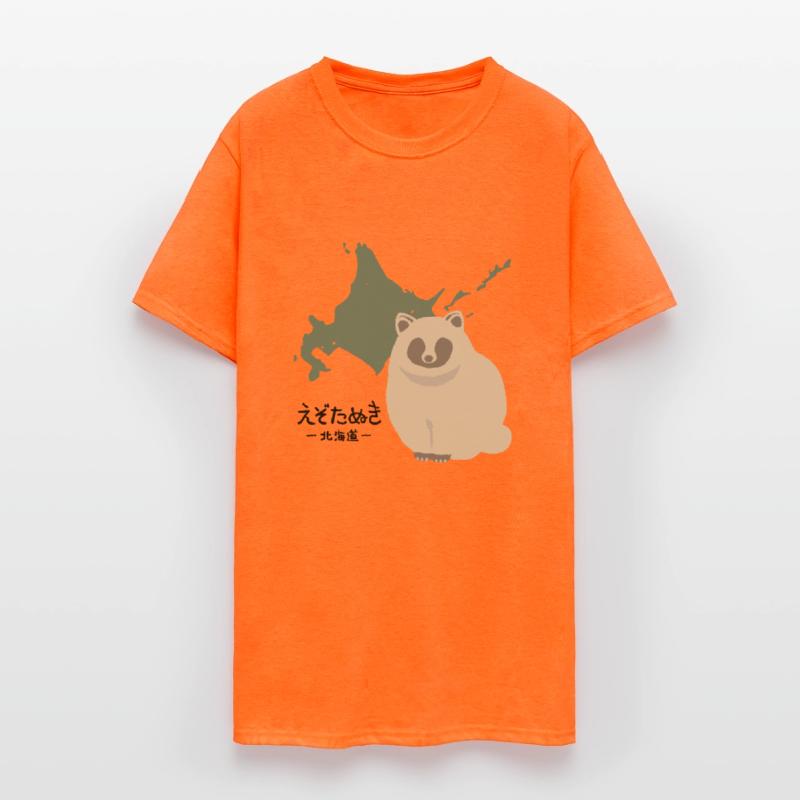 Japanese popular animal "TANUKI" & HOKKAIDO map