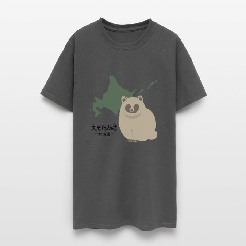 Japanese popular animal "TANUKI" & HOKKAIDO map