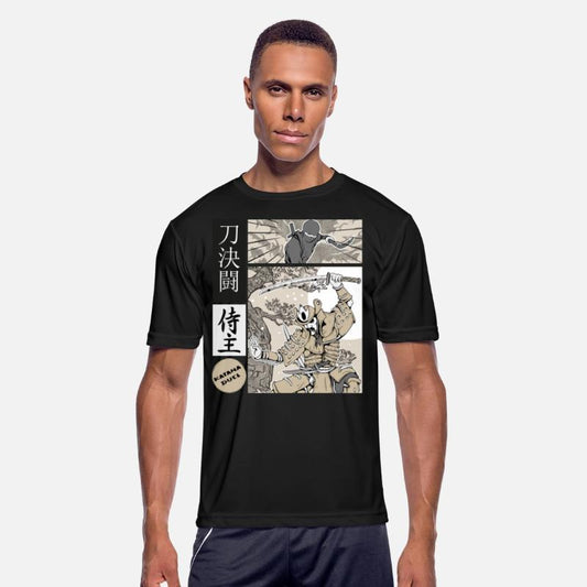 Katana Samurai Vs Ninja Warrior Comic Strip style