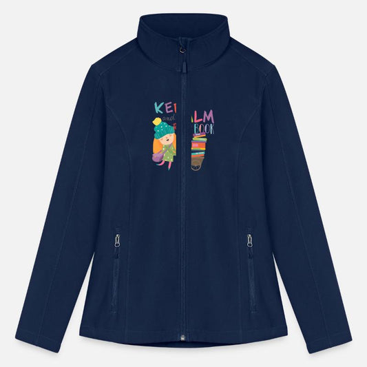 Keep calm and read a book girl with many books