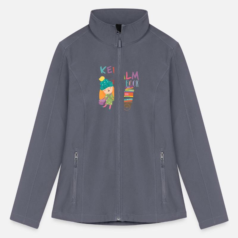 Keep calm and read a book girl with many books