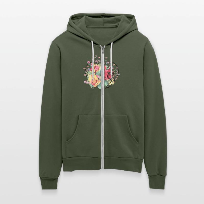 Letter S Monogram Floral Roses Heart