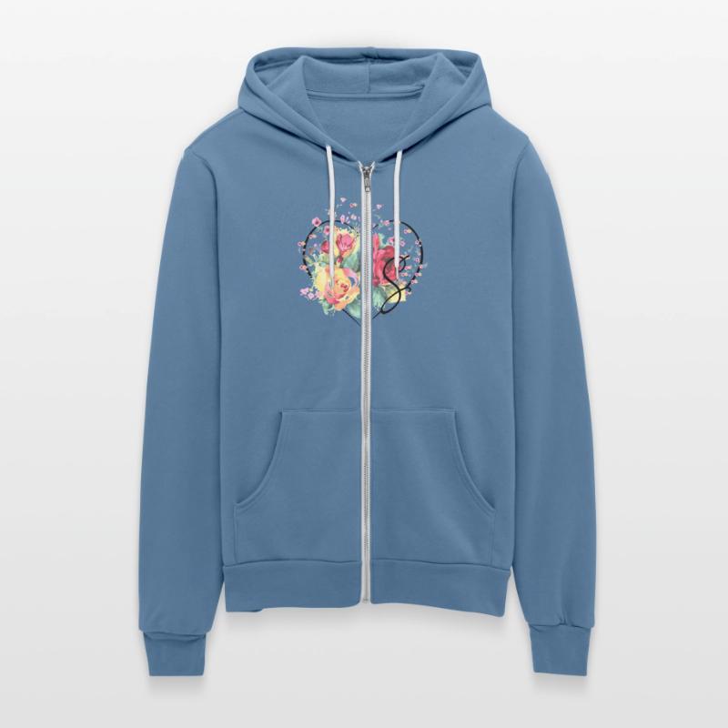 Letter S Monogram Floral Roses Heart