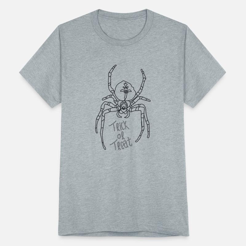 line art of spider with trick or treat typography