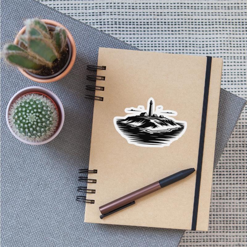 Lonely Island With Lighthouse On The Coast