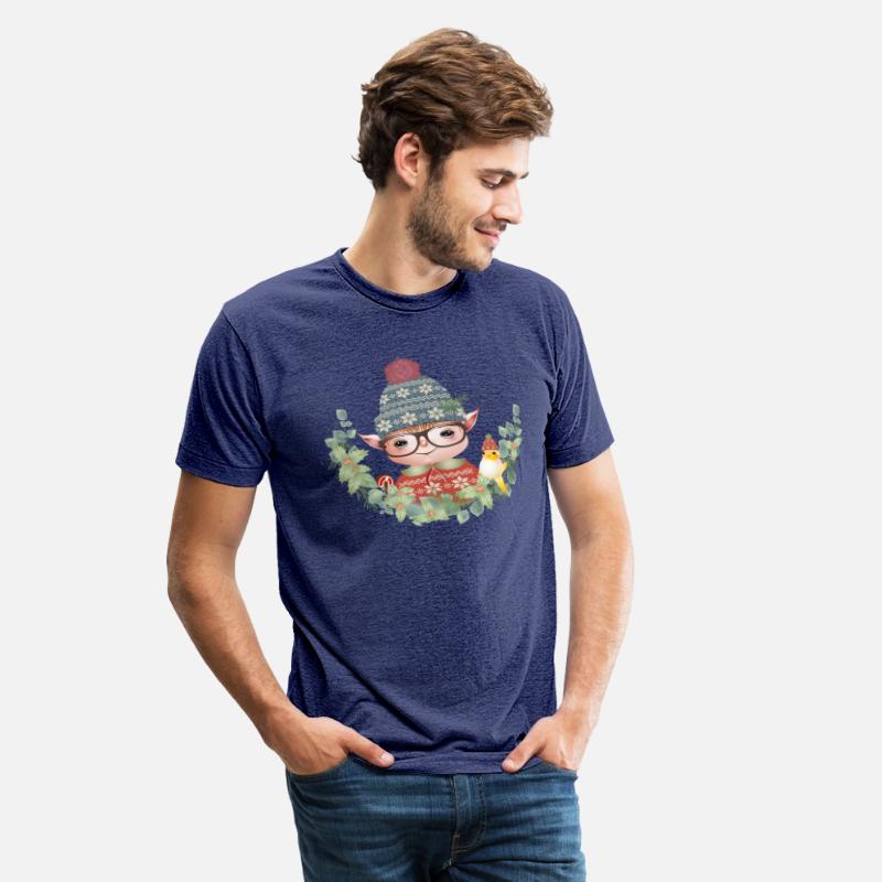 magical sweet Christmas elf with bird