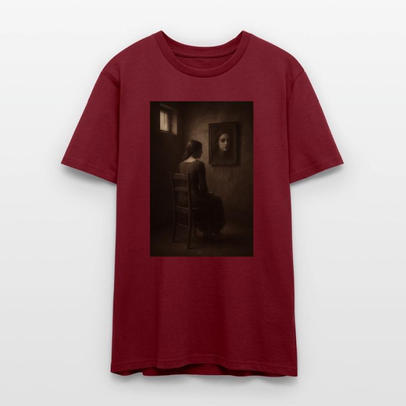 Melancholy Mirror Portrait – Sepia Art Print