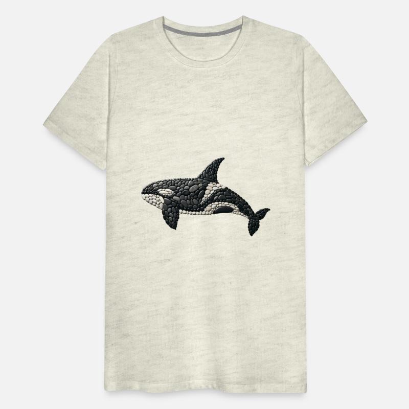 Monochrome Majesty: The Orca in Pebble Art