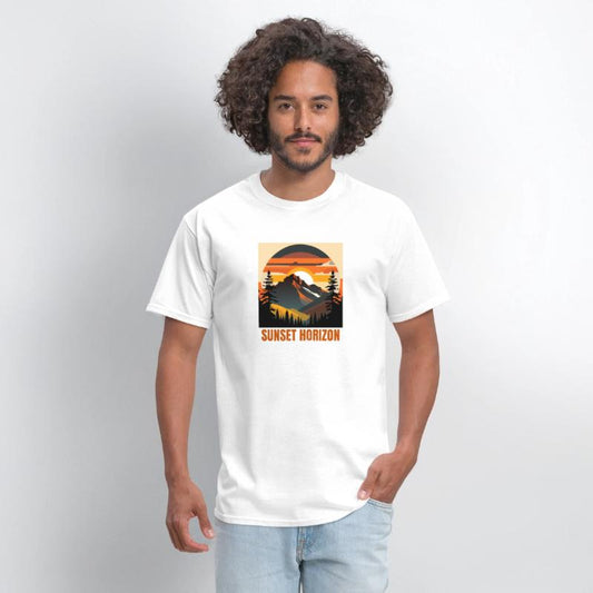 Mountain Illustration T-shirt sunset horizon