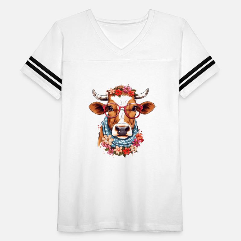 Nature's Harmony: Elegant Cow with Flower Design