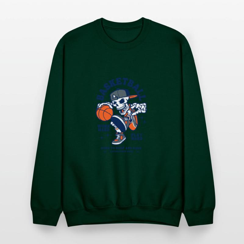 Navy and Orange Illustration Skull Basketball