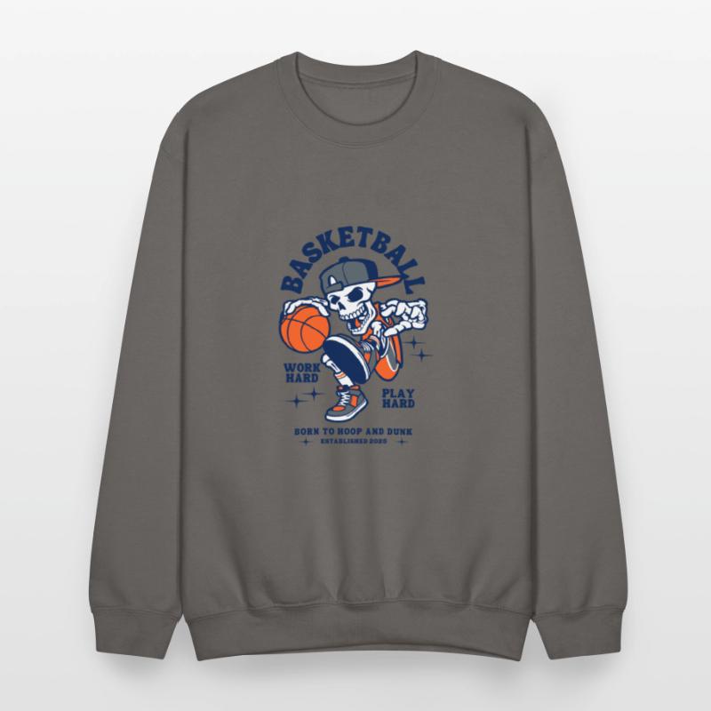 Navy and Orange Illustration Skull Basketball