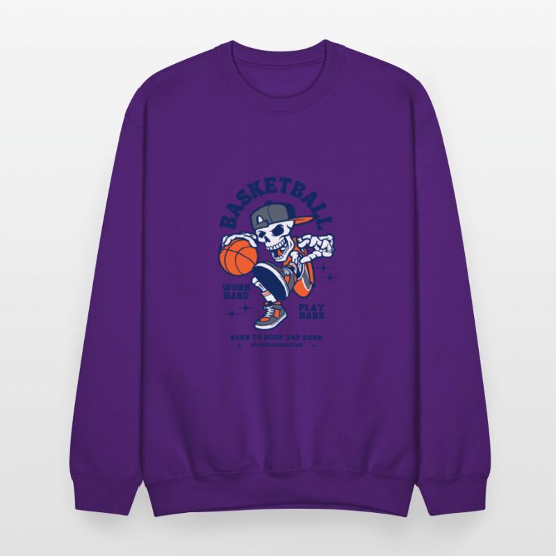 Navy and Orange Illustration Skull Basketball