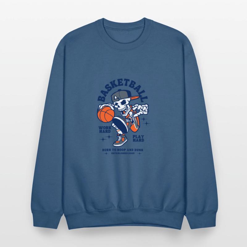 Navy and Orange Illustration Skull Basketball