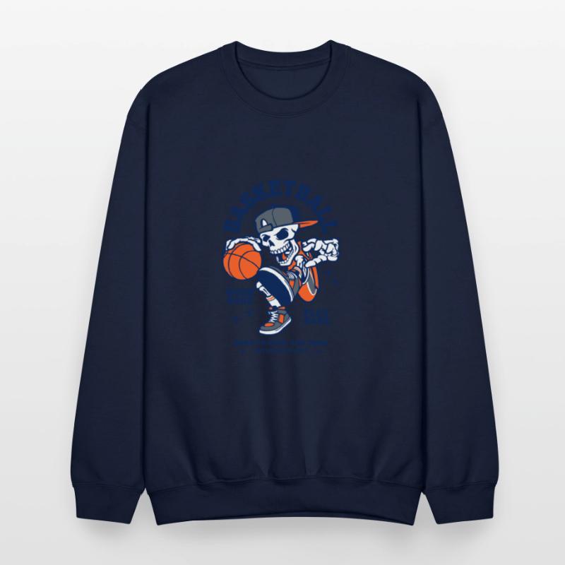 Navy and Orange Illustration Skull Basketball