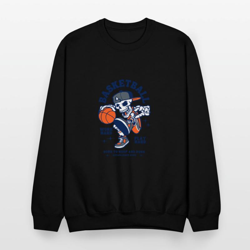 Navy and Orange Illustration Skull Basketball
