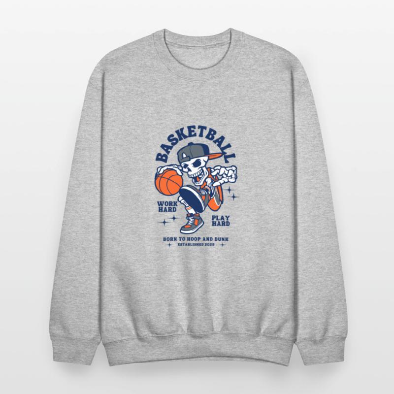 Navy and Orange Illustration Skull Basketball