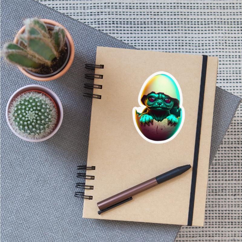 Neon Baby Alien Egg Illustration