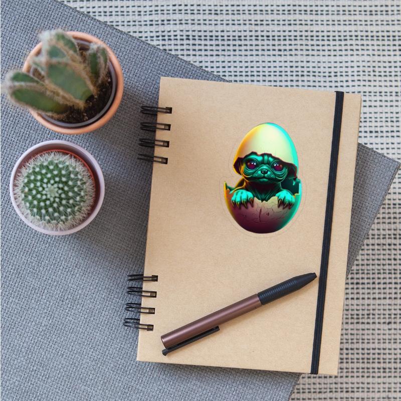 Neon Baby Alien Egg Illustration