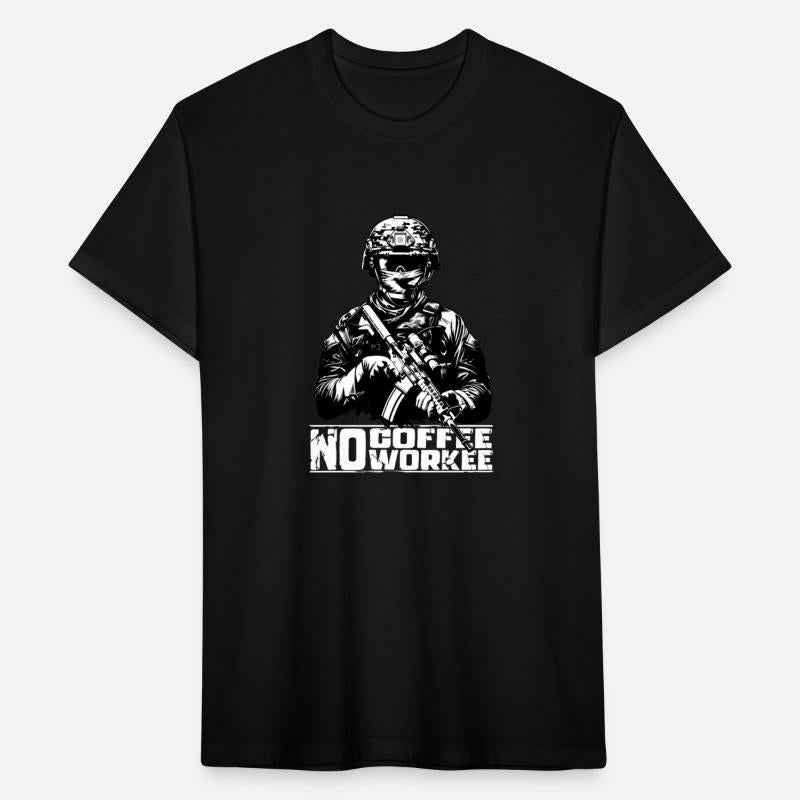 no coffee no workee - Soldier Military - caffeine