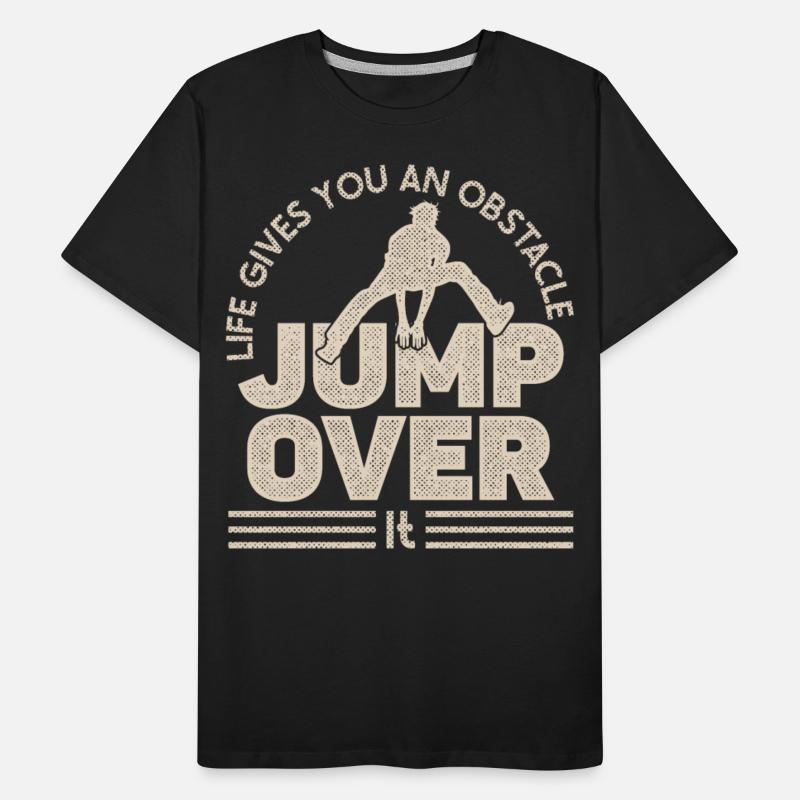 Parkour life gives obstacle jump over freerunning