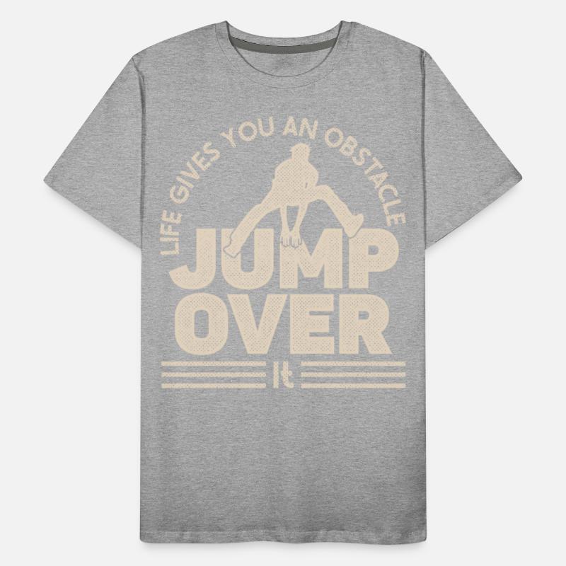 Parkour life gives obstacle jump over freerunning