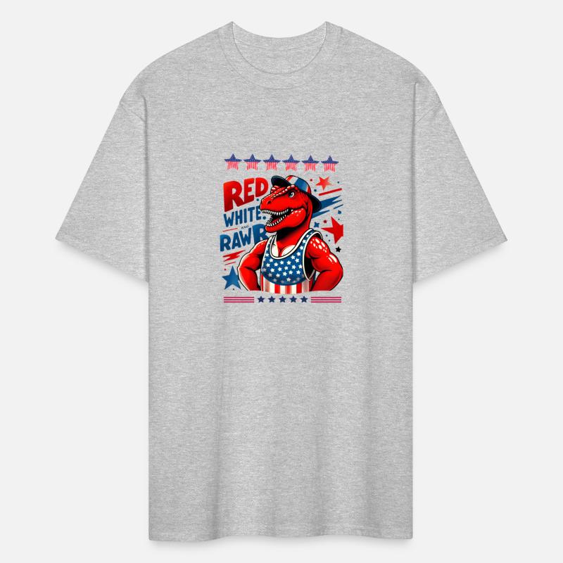 Patriotic Dinosaur T-Shirt American Flag Design