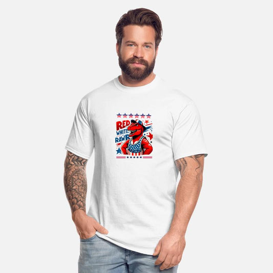 Patriotic Dinosaur T-Shirt American Flag Design