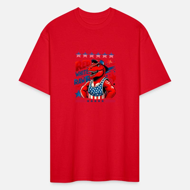 Patriotic Dinosaur T-Shirt American Flag Design