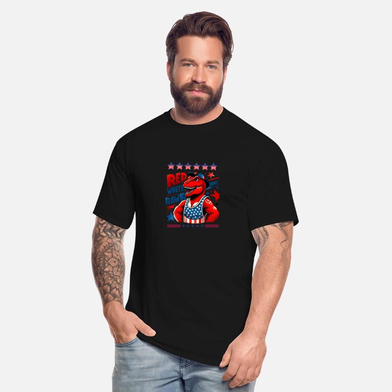 Patriotic Dinosaur T-Shirt American Flag Design