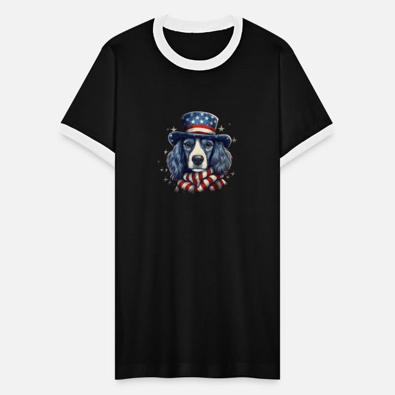 Patriotic Dog 4th of July with an Uncle Sam Hat