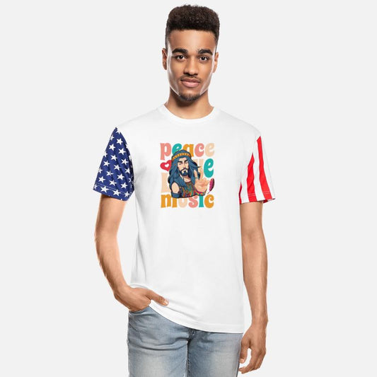 Peace Love and Music Hippie retro vintage design