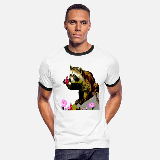 Racoon Stops and Smells the Flowers