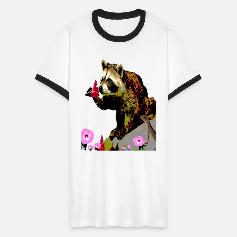 Racoon Stops and Smells the Flowers