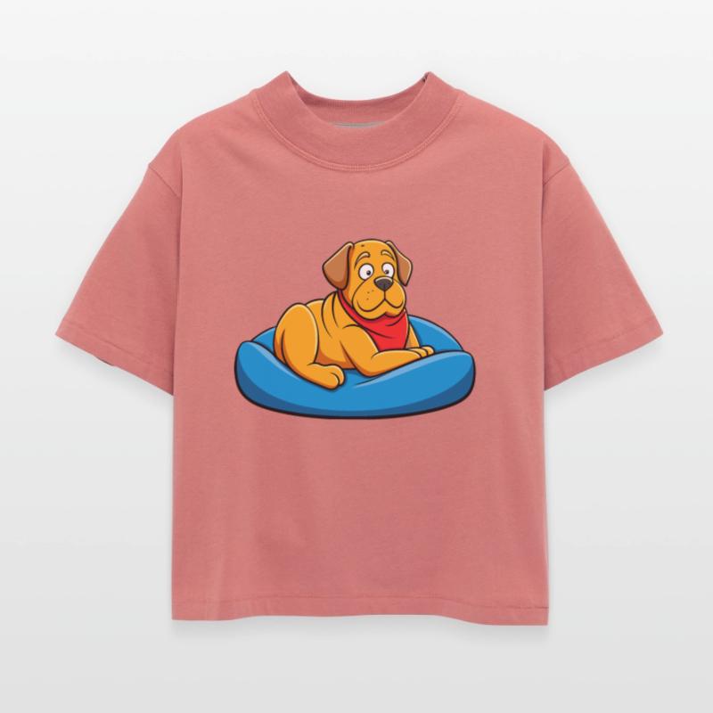 Relaxed Mastiff Lounging on Big Cushion Art